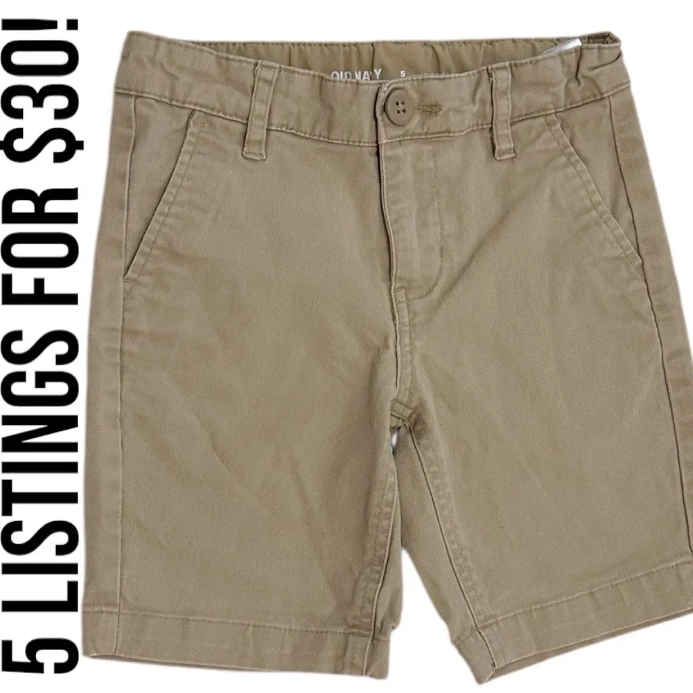 Old Navy Boys Flat Front Khaki Shorts Built in Flex Size 5